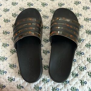 Adidas tortoise shell slides